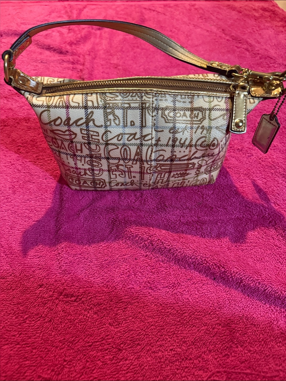 Vintage Coach Heritage Tattersall Graffiti Handbag